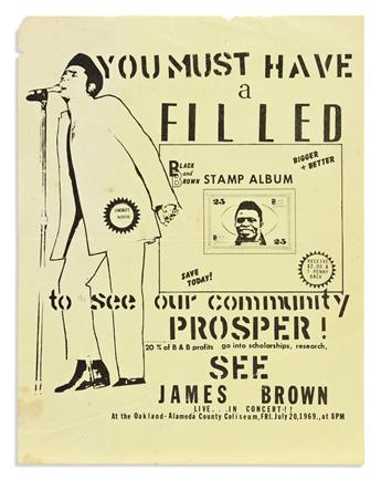 (BUSINESS.) Black and Brown Stamp Album, with a promotional flier.